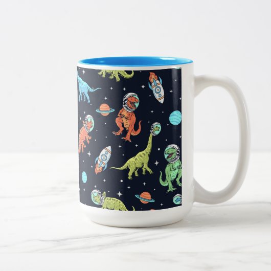 キッズ恐竜の宇宙飛行士 ツートーンマグカップ (右)