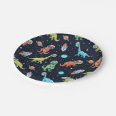 キッズ恐竜の宇宙飛行士 ペーパープレート (アングル)