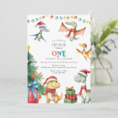 キッズ恐竜の最初の誕生日パーティーの招待状 招待状 (スタンド正面)