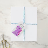 キッズ恐竜の誕生日パーティーピンクありがとう ギフトタグ (より糸付き)