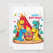 キッズ恐竜の誕生日パーティー招待状- Roarsomeおもしろい 招待状 (裏面)