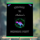 キッズ恐竜の誕生日パーティー歓迎サイン アクリルサイン (ニュートラル)