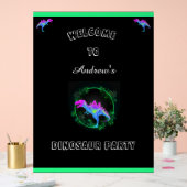 キッズ恐竜の誕生日パーティー歓迎サイン アクリルサイン (ウェディング)