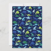 キッズ恐竜の誕生日パーティー水の色招待状 (裏面)