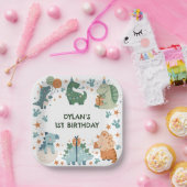 キッズ恐竜の誕生日パーティー ペーパープレート (パーティー)