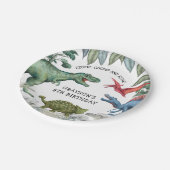 キッズ恐竜の誕生日パーティー ペーパープレート (アングル)