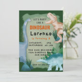 キッズ恐竜テーマ誕生日パーティー 招待状 (スタンド正面)