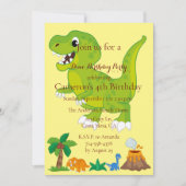 キッズ恐竜テーマ誕生日パーティー 招待状 (正面)