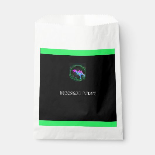 キッズ恐竜バースデーパーティーの好意バッグ フェイバーバッグ (正面)