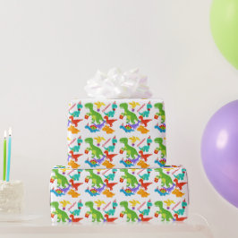 キッズ恐竜パーソナライズされた誕生日 ラッピングペーパー