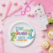 キッズ恐竜ピザパーティーラウンド紙プレート ペーパープレート (パーティー)