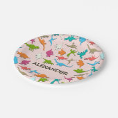 キッズ恐竜ミスティバラレッドパーティー紙プレート ペーパープレート (アングル)