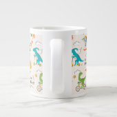 キッズ恐竜旅行パターン ジャンボコーヒーマグカップ (裏面)