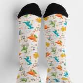 キッズ恐竜旅行パターン ソックス (上部)