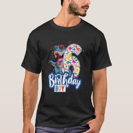 キッズ恐竜誕生日子供へアイディアI'm 6 & I Am Tシャツ (正面)