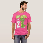 キッズ恐竜2回目の誕生日の衣服恐竜の誕生日 Tシャツ (正面フル)