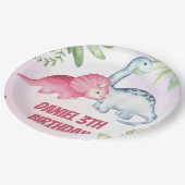 キッズ恐竜3回目の誕生日パーティー ペーパープレート (アングル)