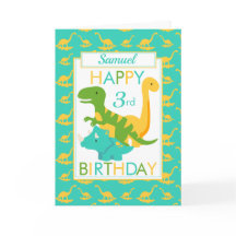 キッズ恐竜3rdバースデーブルー