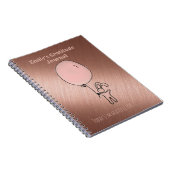 キッズ感謝ジャーナルパーソナライズされたバラ金ゴールドピンク ノートブック (右側)