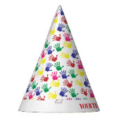 キッズ手カラフル書き誕生日 パーティーハット (左)