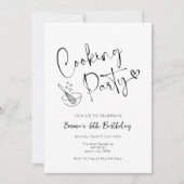 キッズ料理パーティの招待状誕生日テンプレート 招待状 (正面)