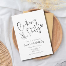 キッズ料理パーティの招待状誕生日テンプレート