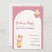 キッズ料理ベーキング誕生日パーティーの招待 招待状 (正面)