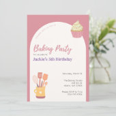 キッズ料理ベーキング誕生日パーティーの招待 招待状 (スタンド正面)