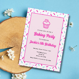キッズ料理ベーキング誕生日パーティーの招待 招待状