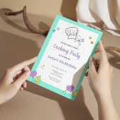 キッズ料理ベーキング誕生日パーティーの招待 招待状