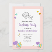 キッズ料理ベーキング誕生日パーティーの招待 招待状 (正面)