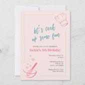 キッズ料理ベーキング誕生日パーティーの招待 招待状 (正面)