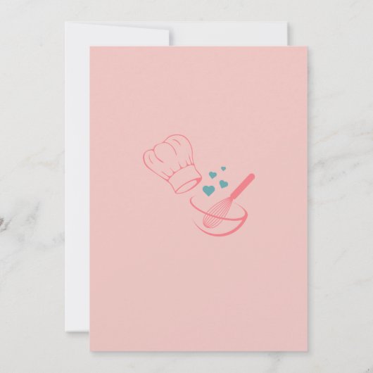 キッズ料理ベーキング誕生日パーティーの招待 招待状 (裏面)