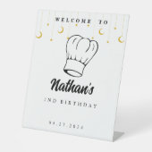 キッズ料理誕生日ウェルカムサインベーキングパーティー 台座サイン (正面)