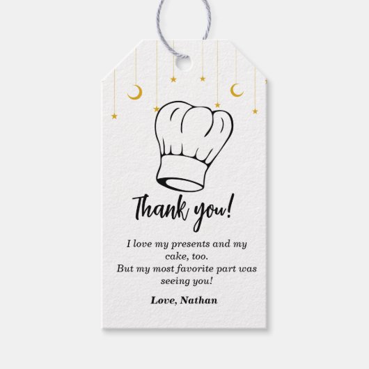 キッズ料理誕生日サンキューラベルベーキング ギフトタグ (正面)