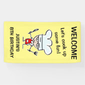 キッズ料理誕生日パーティーへようこそバナーの看板 横断幕 (横)