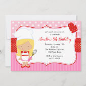 キッズ料理誕生日招待状(ベーキング) 招待状 (正面)