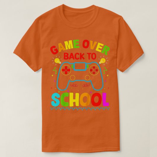キッズ新学期おもしろいゲームオーバー先生スチューデン Tシャツ (デザイン正面)