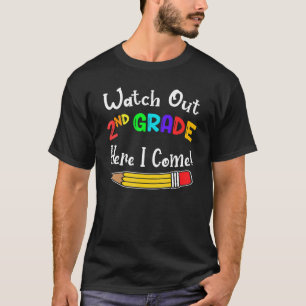 キッズ新学期アウト2年生ここI Com Tシャツ