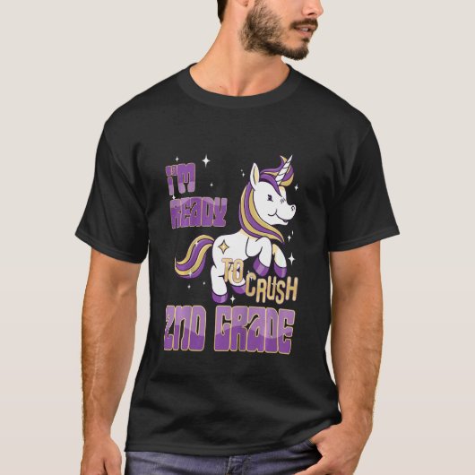 キッズ新学期ガール可愛い初日2ndグラード tシャツ (正面)