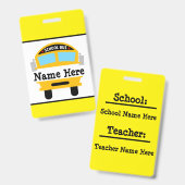 キッズ新学期バスパーソナライズ名バッジ バッジ (正面＆裏面)