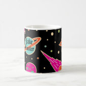 キッズ新学期宇宙ロケットパターン名 コーヒーマグカップ (中央)