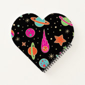 キッズ新学期宇宙ロケットパターン ノートブック (裏面)