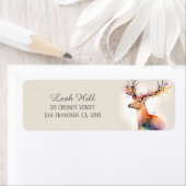 キッズ春ウォーターカラーディアー差出人住所 ラベル (インサイチュ)