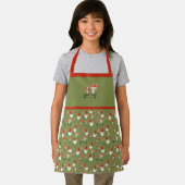 キッズ格言とマッシュルームのグリーンホリデー エプロン (インサイチュ)
