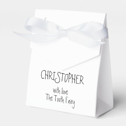 キッズ歯パーソナライズされた妖精トリートボックス フェイバーボックス (正面サイド)