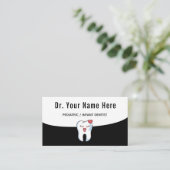 キッズ歯科医キュートかわいい歯おもしろいシンプル 名刺 (スタンド正面)