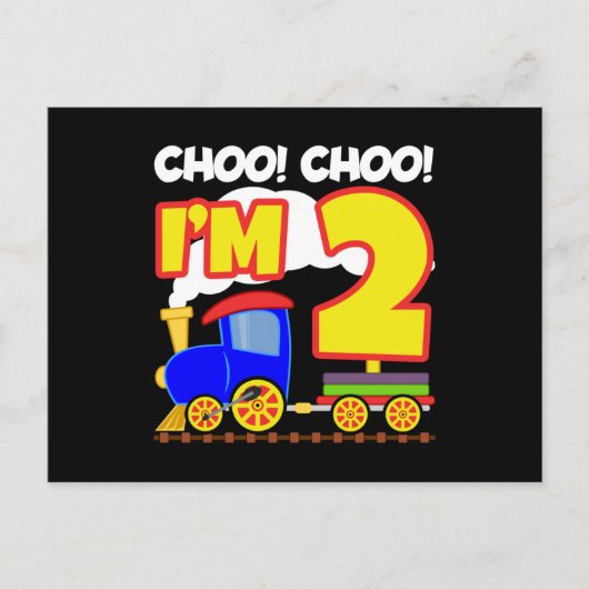 キッズ汽車ポッポ号 2歳の誕生日 汽車ポッポ 私は2歳 ポストカード (正面)