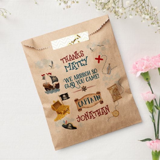 キッズ海賊パーティー感謝してい誕生日お願い フェイバーバッグ (封をした状態)
