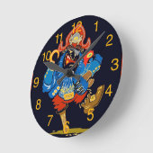 キッズ海賊時計 ラウンド壁時計 (傾斜)